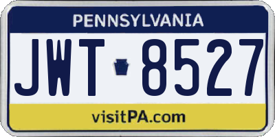 PA license plate JWT8527