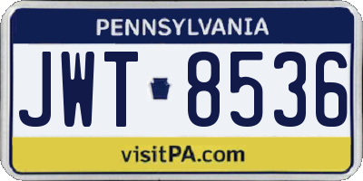 PA license plate JWT8536