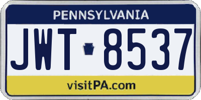 PA license plate JWT8537