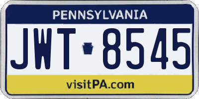 PA license plate JWT8545