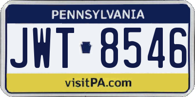 PA license plate JWT8546