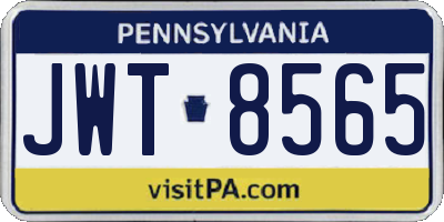 PA license plate JWT8565