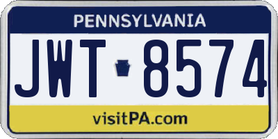 PA license plate JWT8574