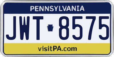 PA license plate JWT8575