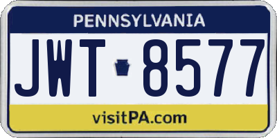 PA license plate JWT8577