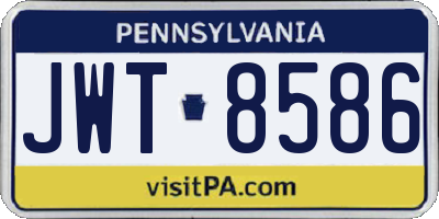 PA license plate JWT8586