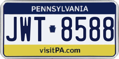 PA license plate JWT8588