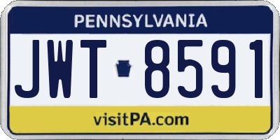 PA license plate JWT8591