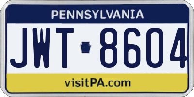 PA license plate JWT8604