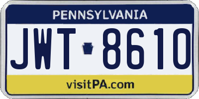 PA license plate JWT8610
