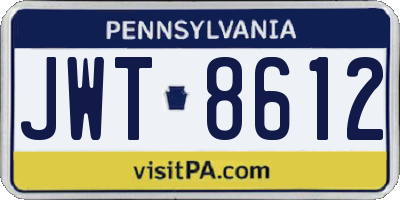 PA license plate JWT8612
