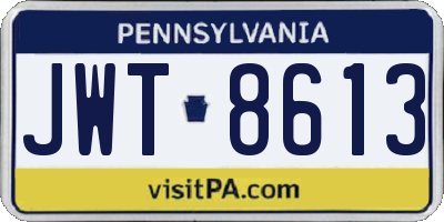 PA license plate JWT8613