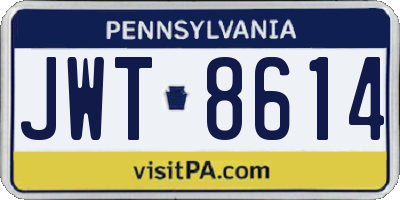 PA license plate JWT8614
