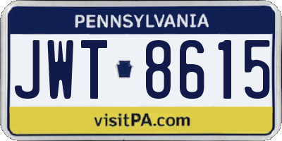 PA license plate JWT8615