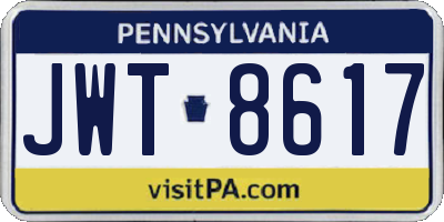PA license plate JWT8617
