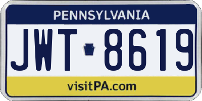 PA license plate JWT8619