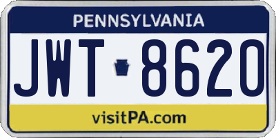 PA license plate JWT8620