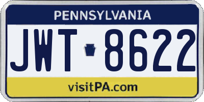 PA license plate JWT8622