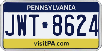PA license plate JWT8624