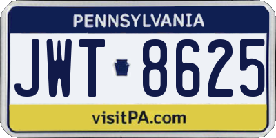 PA license plate JWT8625