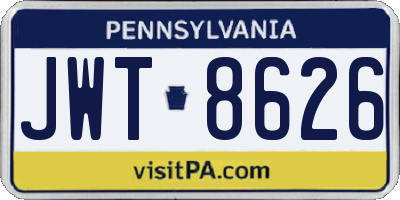 PA license plate JWT8626