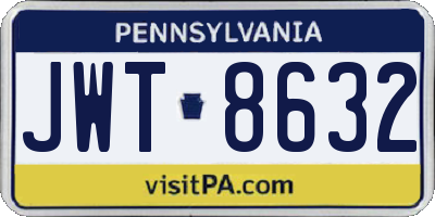 PA license plate JWT8632