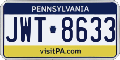 PA license plate JWT8633