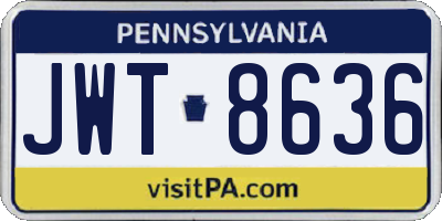 PA license plate JWT8636