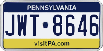PA license plate JWT8646