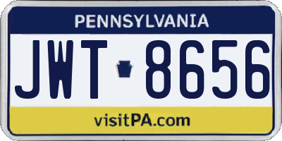 PA license plate JWT8656