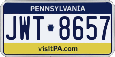PA license plate JWT8657