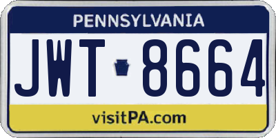 PA license plate JWT8664