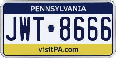 PA license plate JWT8666