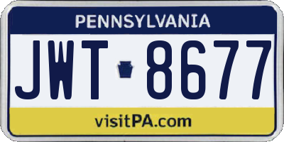 PA license plate JWT8677