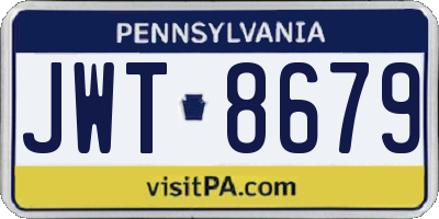 PA license plate JWT8679