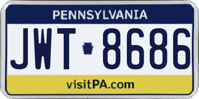 PA license plate JWT8686