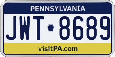 PA license plate JWT8689