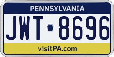 PA license plate JWT8696