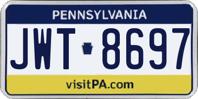 PA license plate JWT8697