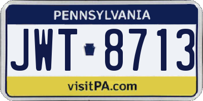 PA license plate JWT8713