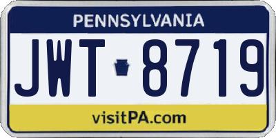 PA license plate JWT8719