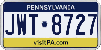 PA license plate JWT8727