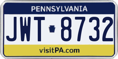PA license plate JWT8732