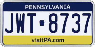 PA license plate JWT8737