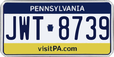 PA license plate JWT8739