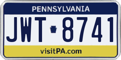 PA license plate JWT8741