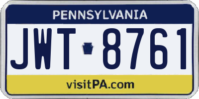 PA license plate JWT8761