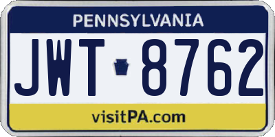 PA license plate JWT8762