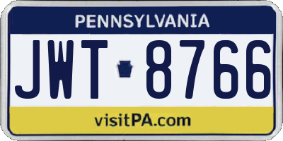 PA license plate JWT8766