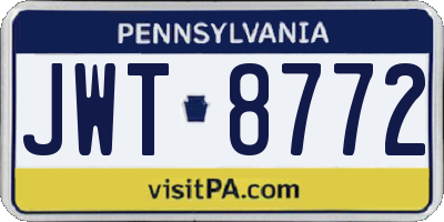 PA license plate JWT8772